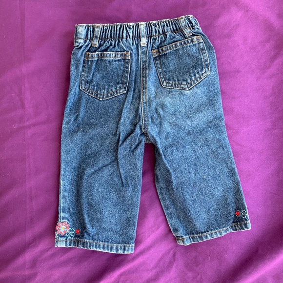 Baby 6-9 months embroidered Jeans flower - Picture 4 of 5